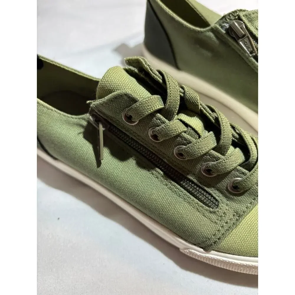 Cat & Jack Green Canvas Sneakers with Side Zipper Sz 5